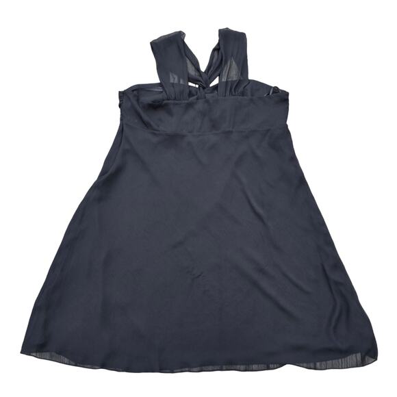 Plus Size Black Dress Lane Bryant Size 28 Flowy Georgette Twist Front Halter - Picture 7 of 8